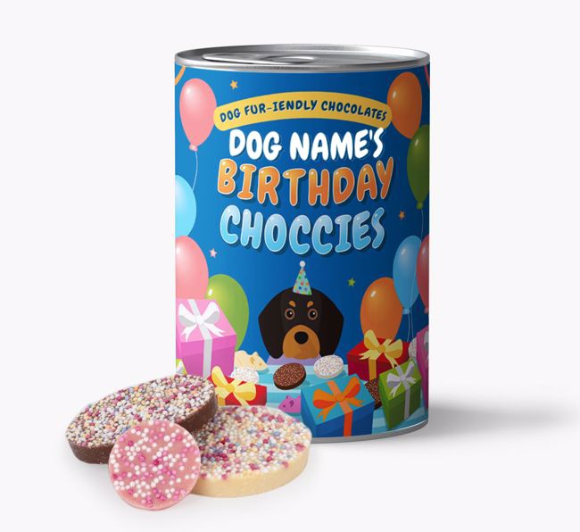 'Birthday Choccies' - Personalised Dog-Friendly Chocolate for your {breedFullName}